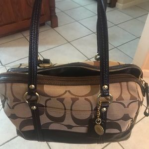 Coach Dark Brown Logo Bag